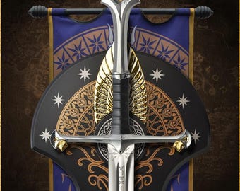 Custom King Elessar Sword Replica, Handmade Elven King’s Longsword | Decorative Fantasy Replica Sword, Perfect Gift for Fans, Christmas Gift