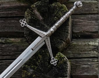 Custom Scottish Claymore Sword J2 Steel, Highland Claymore Medieval Prop Handmade Cosplay, Anniversary Gift, Wall Hanging, Display Decors