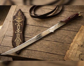 Custom Handmade Hadhafang Elf Sword Inspired by Arwen | Fantasy Medieval Display Sword | Custom Cosplay Prop, Gift for Him, Dad or Groomsmen