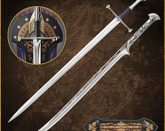 Handmade Viking Long Sword, Custom Thranduil Sword, Medieval Replica, King Elessar Steel Sword, Perfect for Cosplay, Display, Christmas Gift