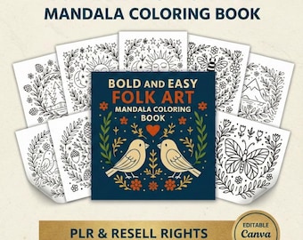 Folk Art Coloring Book | 25 Scandinavian Designs | Nordic Patterns & Floral Motifs | Printable Digital Download PDF | Instant Download