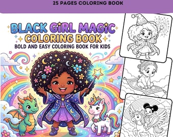 Libro para colorear Color Me Melanin – Páginas con chicas negras atrevidas para niños y adultos / Belleza afro / Descarga instantánea en PDF imprimible