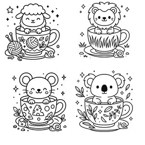 Cozy Cute Coloring Book | Bold and Easy Designs | Digital Coloring Book | For Adults and Kids | Printable PDF | Instant Download image 5