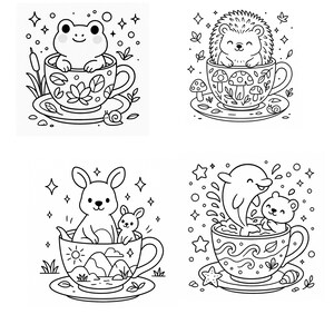 Cozy Cute Coloring Book | Bold and Easy Designs | Digital Coloring Book | For Adults and Kids | Printable PDF | Instant Download image 4