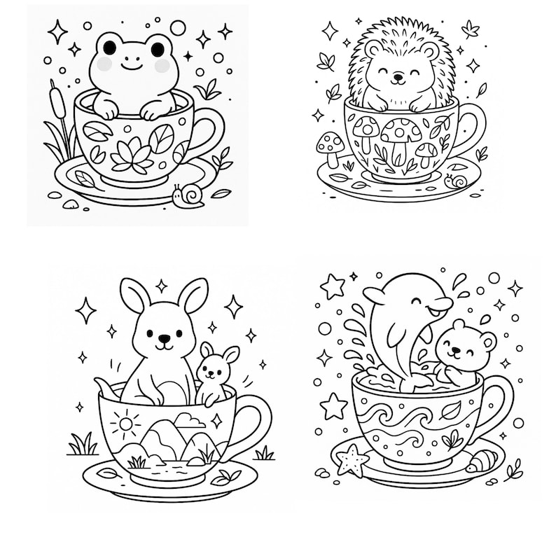 Cozy Cute Coloring Book | Bold and Easy Designs | Digital Coloring Book | For Adults and Kids | Printable PDF | Instant Download image 4