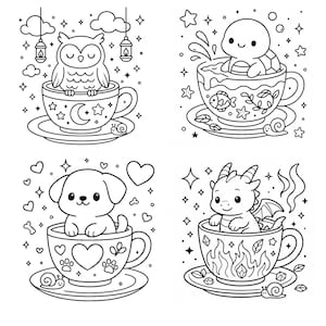 Cozy Cute Coloring Book | Bold and Easy Designs | Digital Coloring Book | For Adults and Kids | Printable PDF | Instant Download image 3