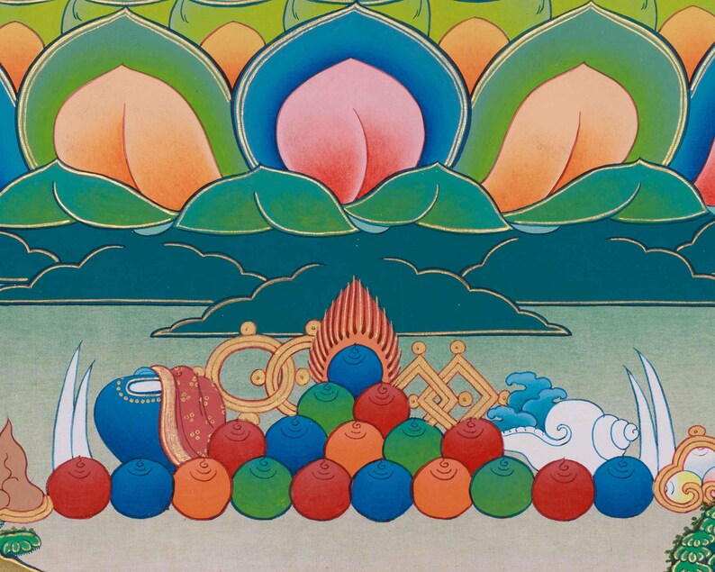 Tangka Red Traditional Red Chenrezig Thangka | Sacred Art of Compassion | Thangka ...