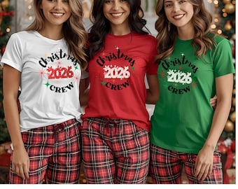 2026 Christmas Crew Family or Friends Matching T-Shirt – Xmas Crew Holiday Tee for Adults & Kids - Christmas Party Shirt