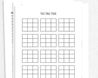 Pen- en papierspellen: boter, boter, beul, stippen en vakjes, slagschip, pdf-bestand direct te downloaden