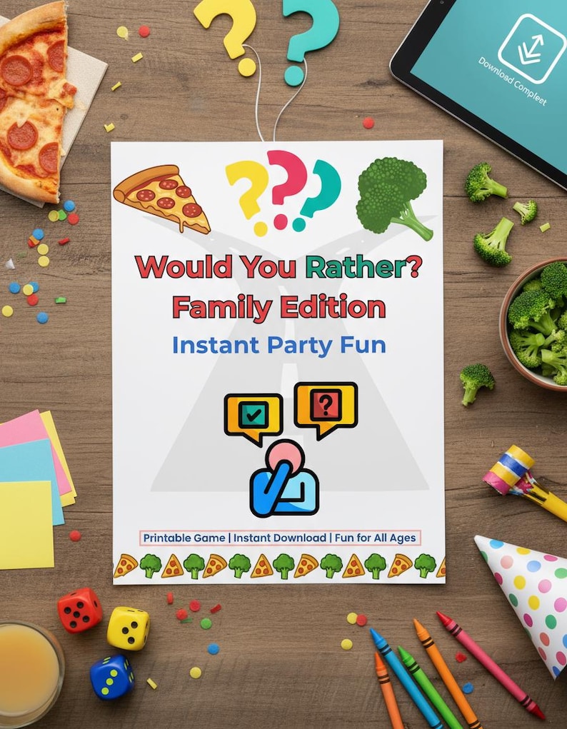 Would You Rather Game Printable: Instant Downloadable Fun Activity for ...