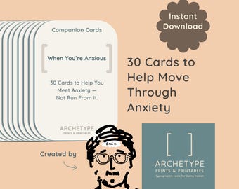 When You’re Anxious Printable Affirmation Cards  – Digital Self Care Deck – Mindfulness, Mental Health & Anxiety Support Printables
