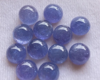 Cabochão de tanzanita natural, formato redondo, lote de 8 mm, tanzanita avulsa para confecção de joias.