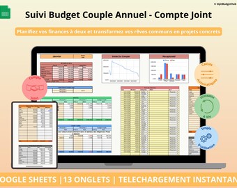 Annual Couple Budget Google Sheets | Automated Financial Tracking | Joint Account | Expense & Savings Analysis | Finance Planner for Two