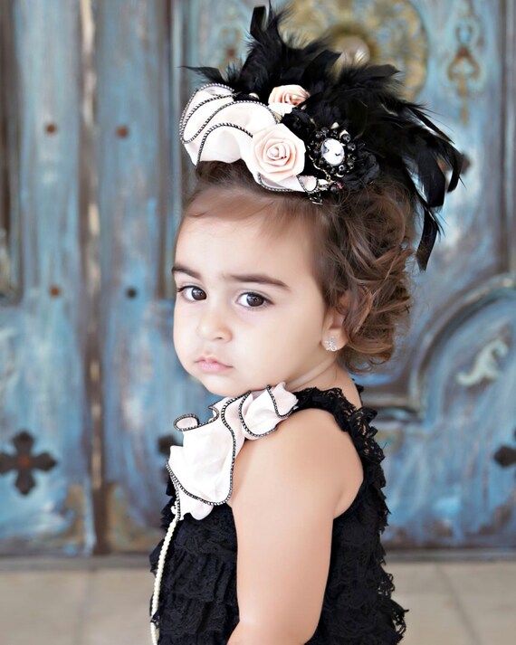 Items similar to Girls Fascinator Fascinator Hat Black Fascinator