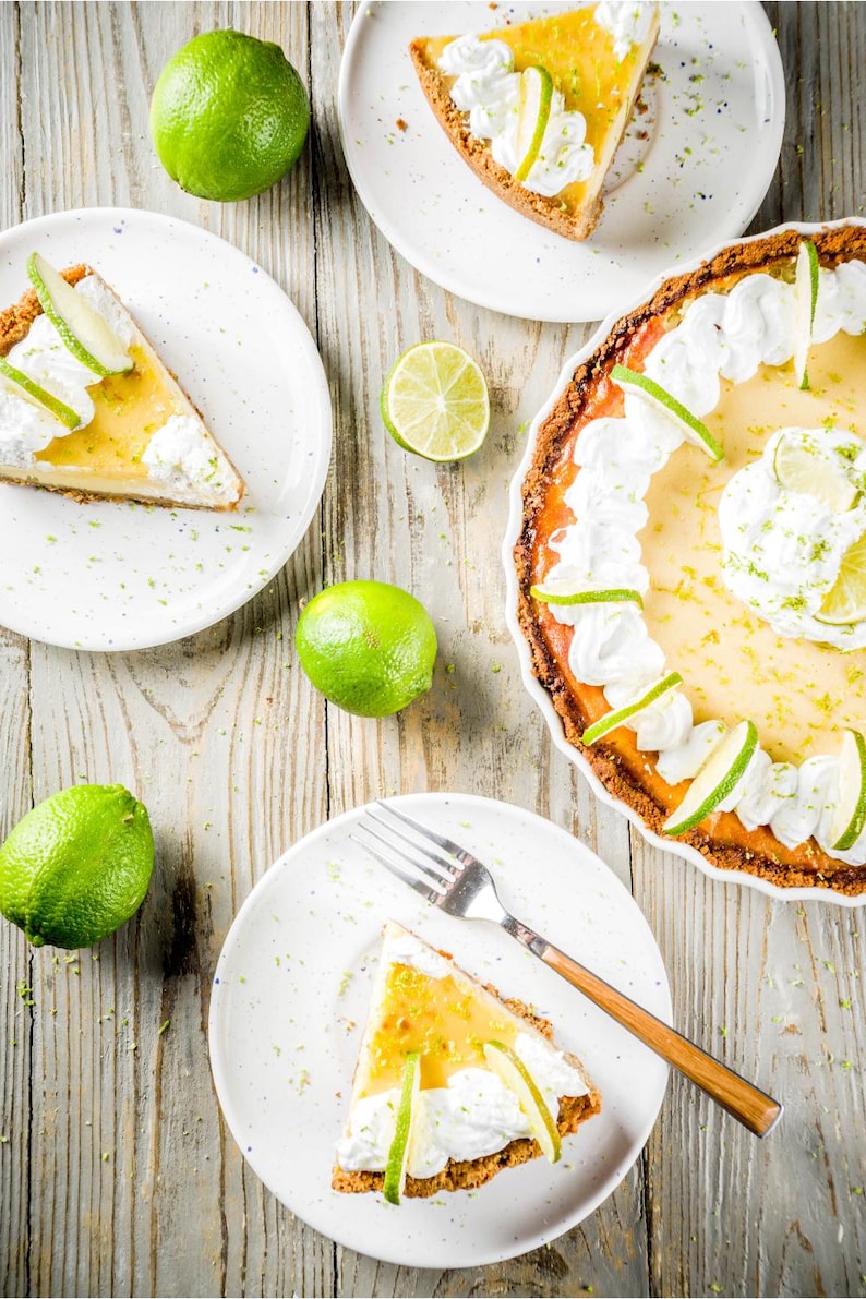 Classic Key Lime Pie Recipe Card Printable 4x6 | Easy Citrus Dessert ...