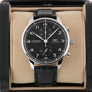 Vintage IWC Portugieser Chronograph Automatic Black Dial Men's Watch, Luxury watch