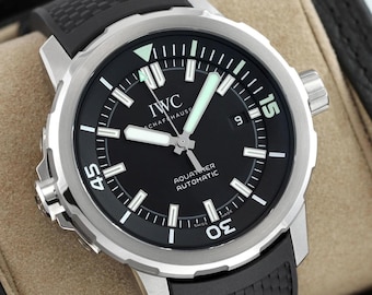 Vintage IWC Aquatimer Automatik schwarzes Zifferblatt Herrenuhr, Luxusuhr