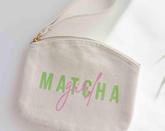 Small cosmetic bag, matcha gift ideas, makeup bag, gift for sister, gift for best friend, matcha club, matcha lover