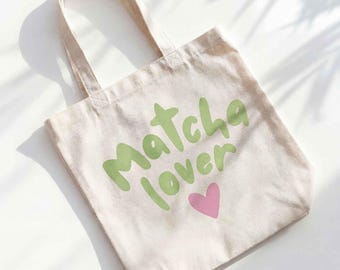 Matcha Lover, Printed Tote Bag, Matcha Gift Ideas, Gift for Best Friend, Gift Ideas for Sister, Matcha Club