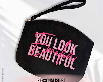 Personalized cosmetic bag, cosmetic bag with name, makeup bag, birthday gift for best friend, gift for sister