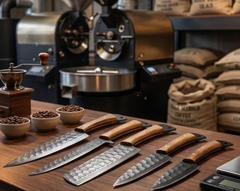 Hand Forged Damascus Chef Set | Damascus Knife Set {Kitchen Knives-5Pcs} Chef Knife | ANNIVERSARY Gift | CHRISTMAS Gift | THANKSGIVING Gift