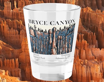 Bryce Canyon Schnapsglas National Park Souvenir Sammler Bar Display Hoodoos Reise Erinnerung Andenken Geschenk Wandern Reise Utah