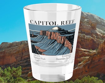 Cappol Reef Schnapsglas National Park Souvenir Sammlerstück Bar Display Wassertasche Reise Erinnerung Andenken Geschenk Wandern Reise Chimney Rock Utah