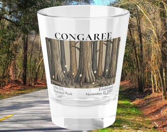 Congaree Schnapsglas National Park Souvenir Sammler Bar Display Glühwürmchen Reise Erinnerung Andenken Geschenk Wald Wandern Reise South Carolina