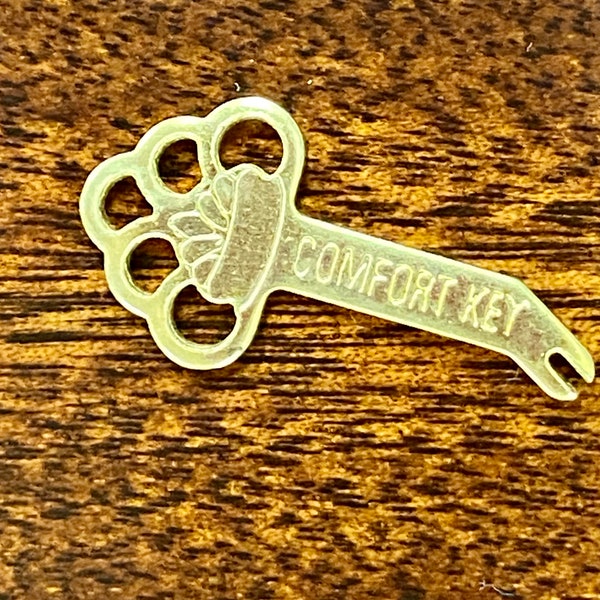 Vintage Comfort Key or Comfee, Used For Adjustment Of Clip On Earrings, Metal Key, Jewelry Accessory, Mid Century Earring Adjuster