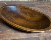Wooden Oval 7 1 2 Dough Bowl, Wood Bread Bowl, Centerpiece Bowl, Primitive Treenware, Farmhouse Inspired Decor, Rustic Wooden Display Bowl