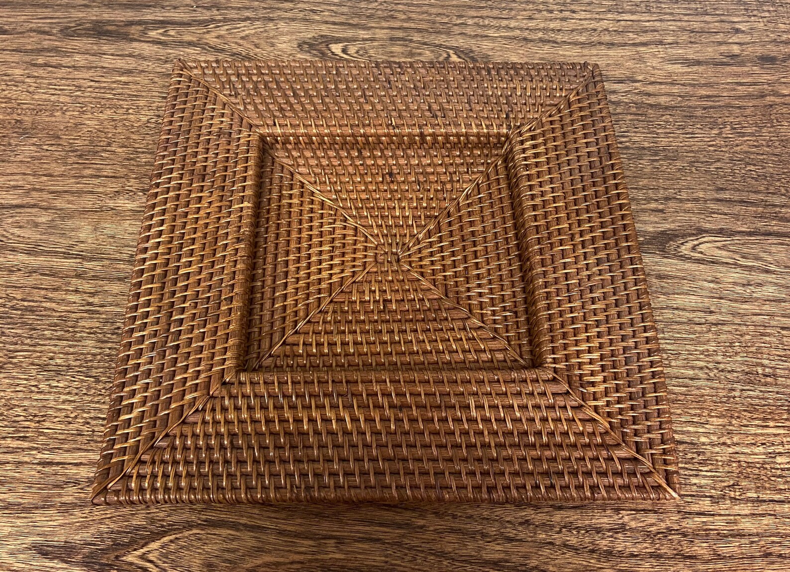 Set of 4 Square Rattan Placemats Square Rattan Chargers Etsy