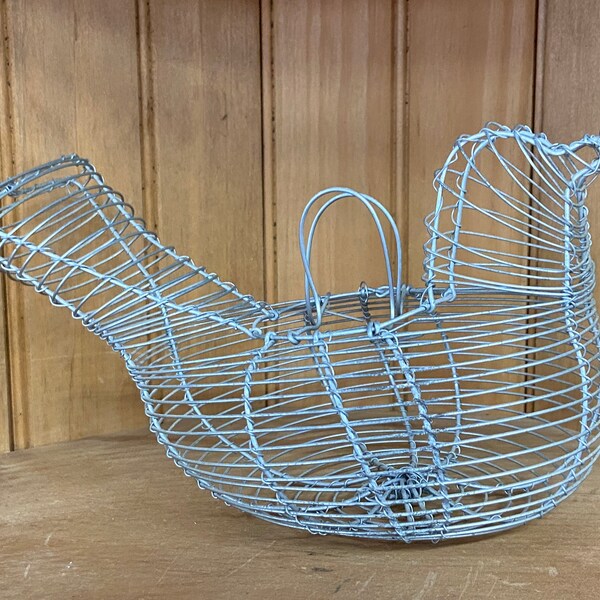 Chicken Shaped Wire Basket Etsy