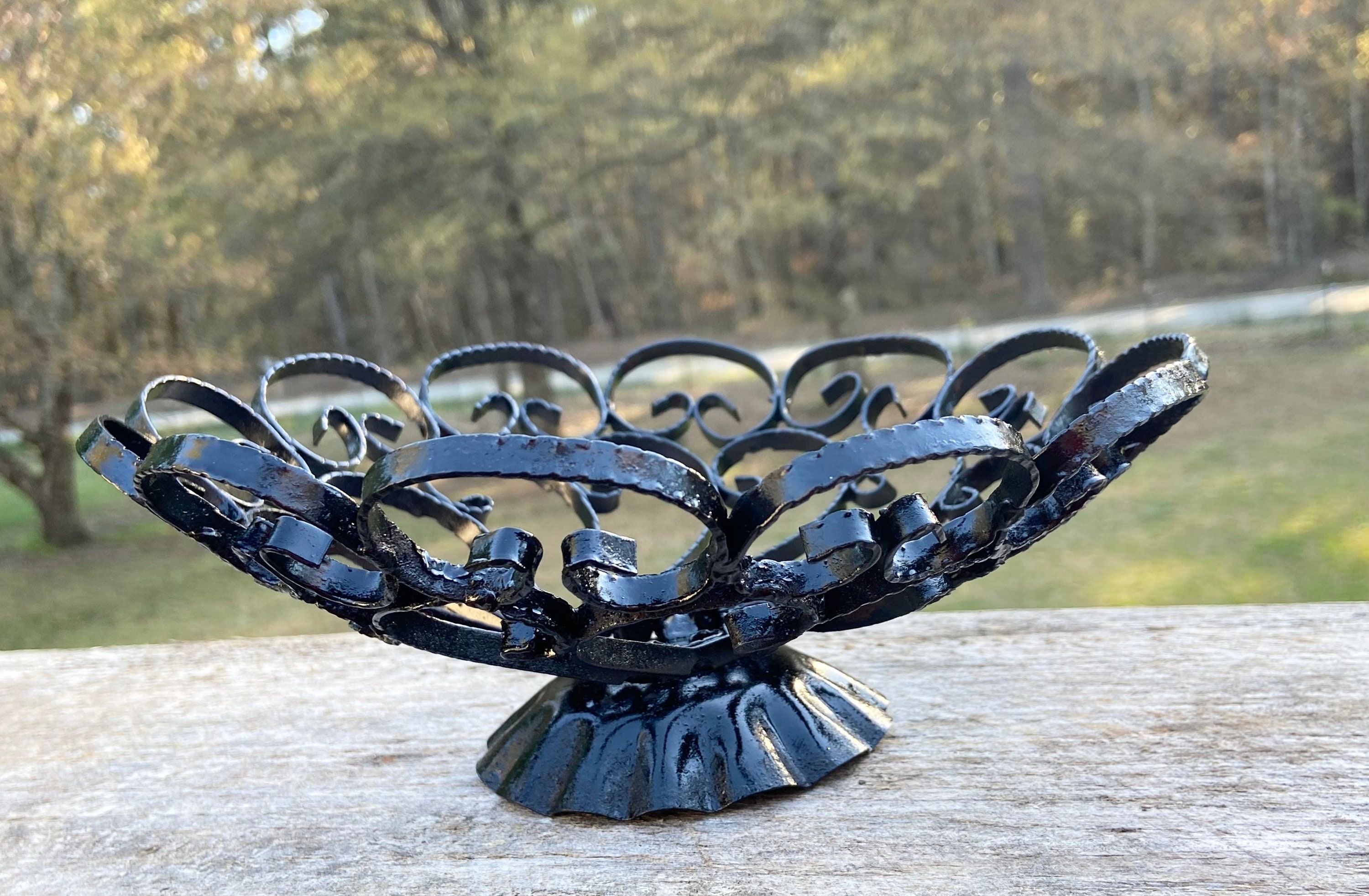 Black Wrought Iron Basket Centerpiece Basket Fruit Basket Etsy