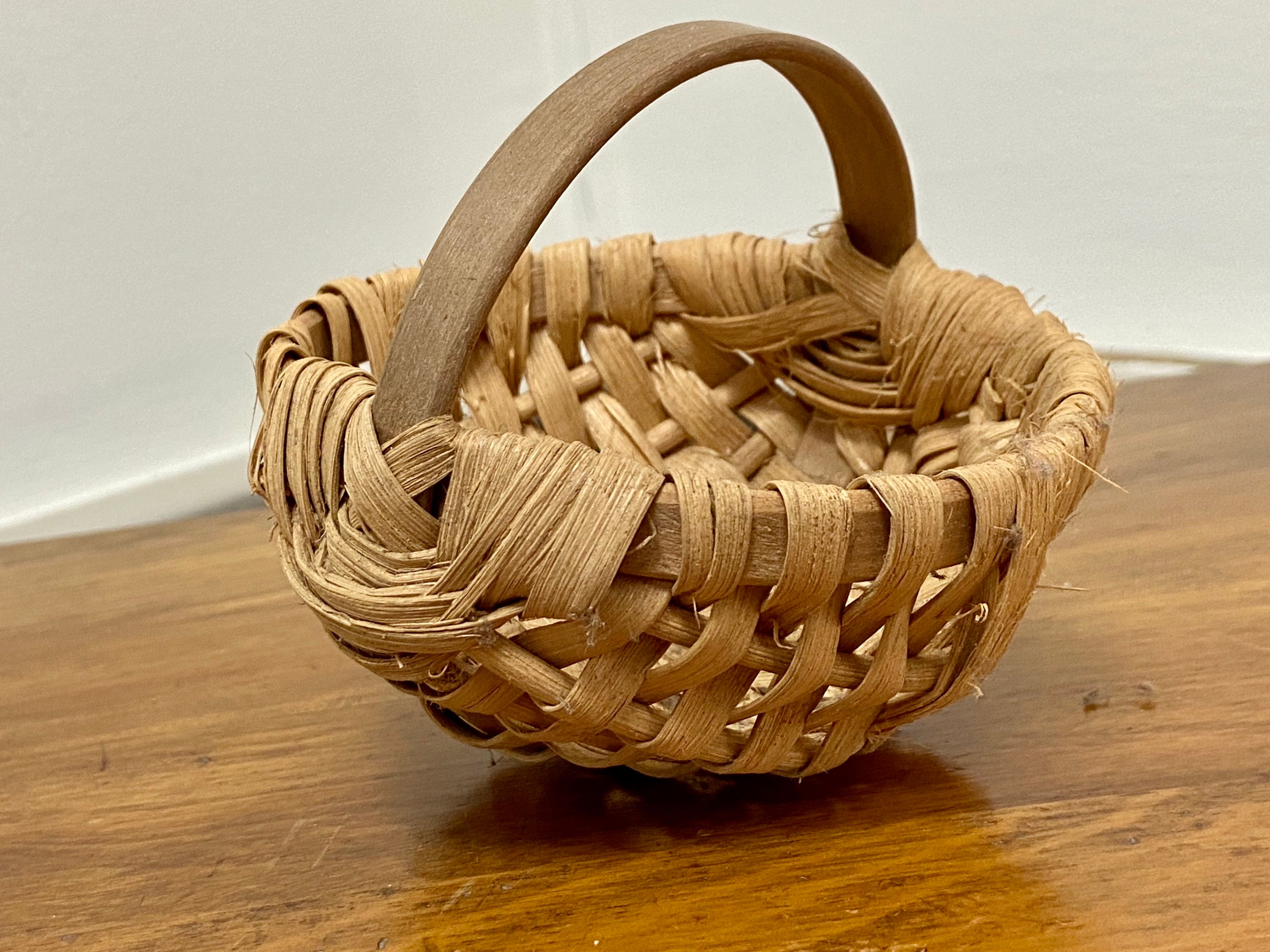 Handmade Woven Reed Basket Miniature Basket Christmas Etsy