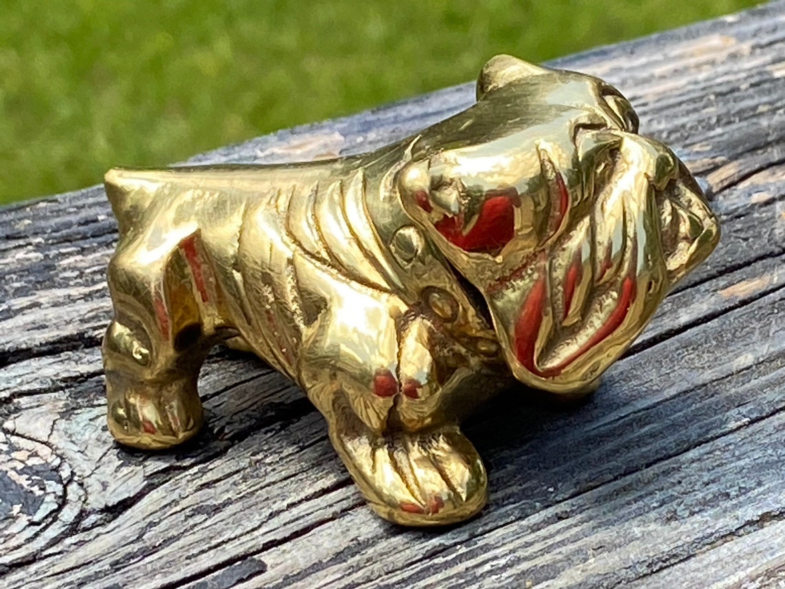 Brass Bulldog Figurine Brass English Bulldog Dog Statue Etsy