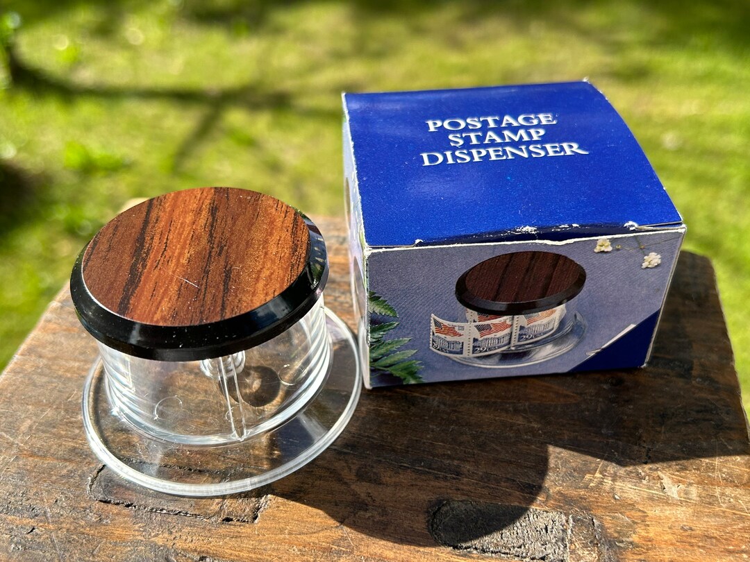 Clear Plastic Postage Stamp Roll Dispenser Original Box Stamp Etsy