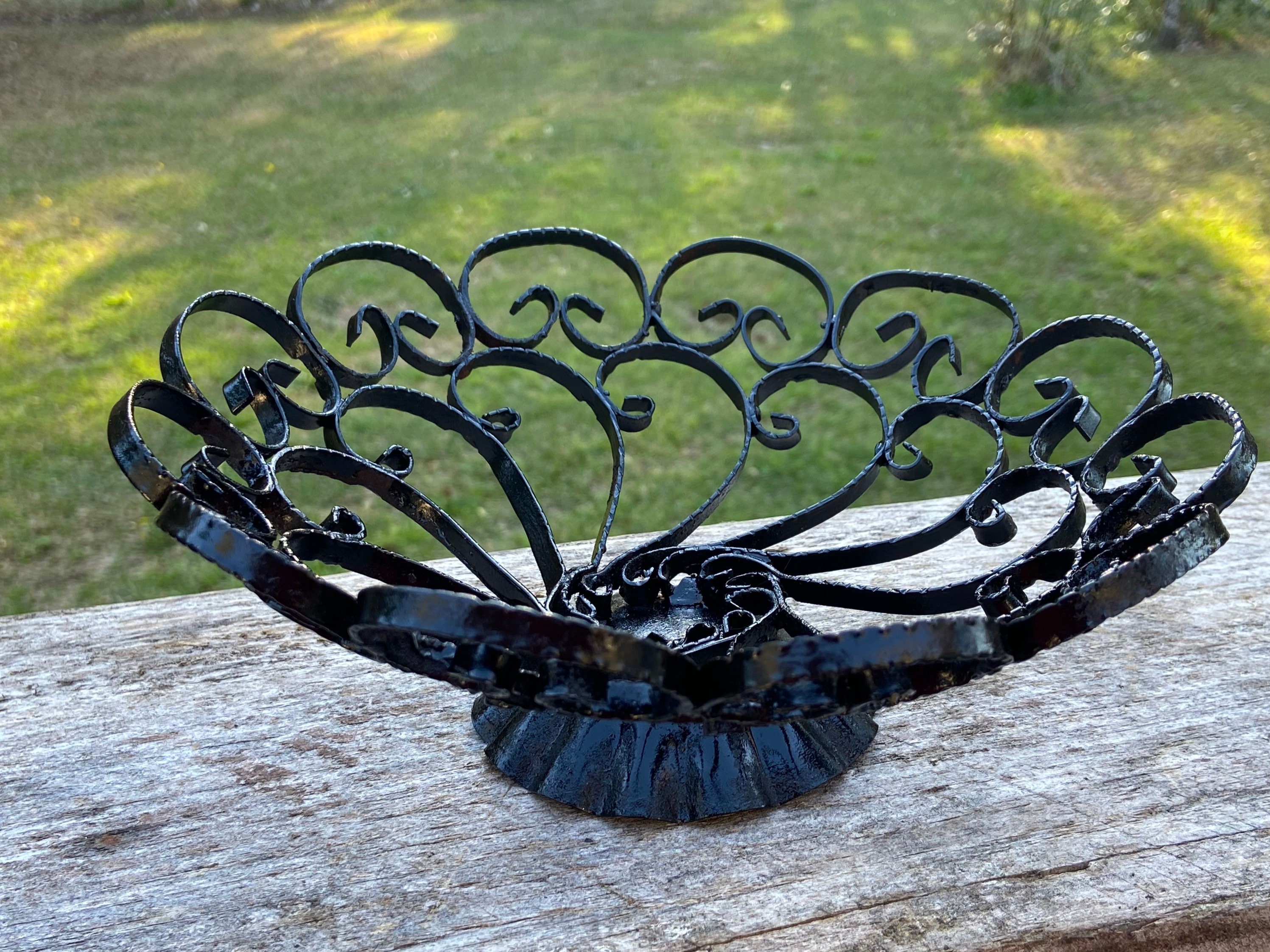 Black Wrought Iron Basket Centerpiece Basket Fruit Basket Etsy