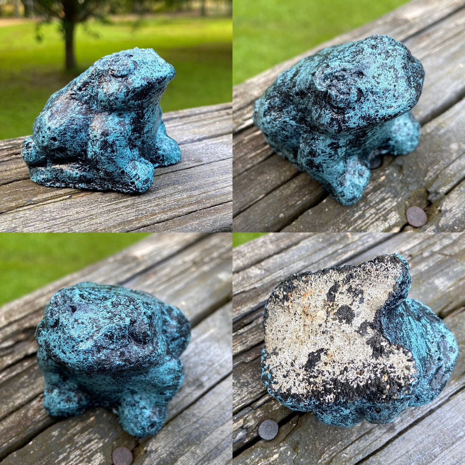 concrete frog statue
