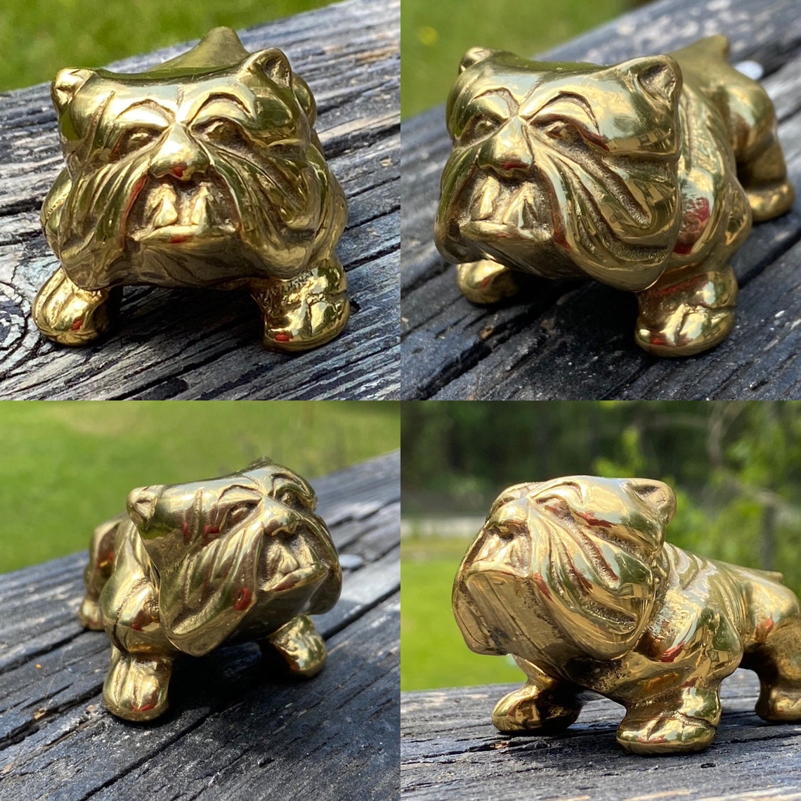 Brass Bulldog Figurine Brass English Bulldog Dog Statue Etsy