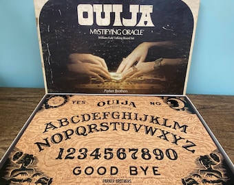 Who's up for a Friday Night Seance Ouija? Mystifying Oracle Board Game 1972 Parker Brothers Game Haunted Game Night Free Spirits Halloween