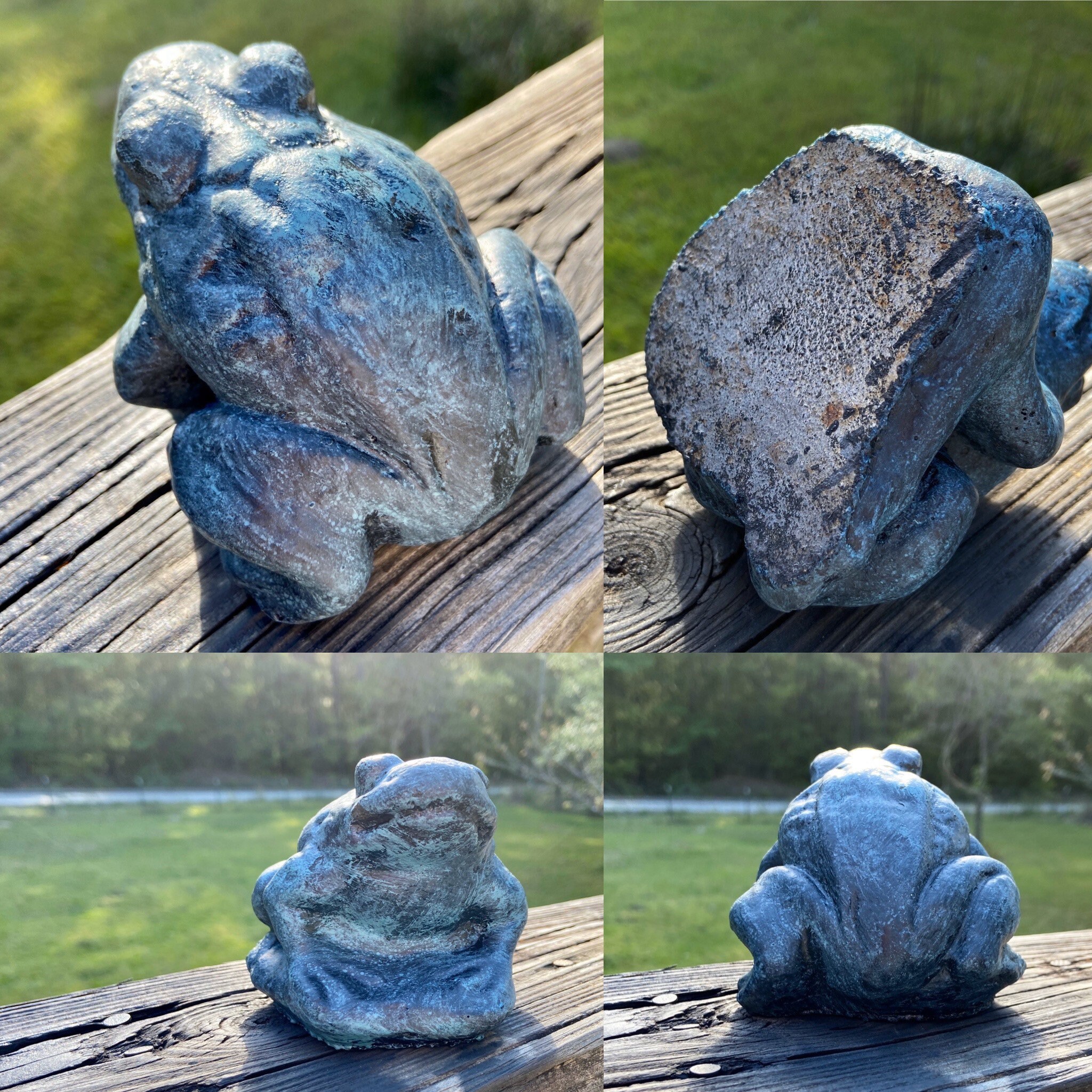 concrete frog statue