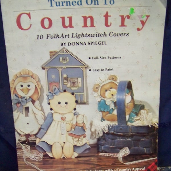 10 Country Folk Art Lightswitch Covers Painting Pattern Book by Donna Spiegel DIY Painting Instructions Farmhouse Nostalgic Country Decor