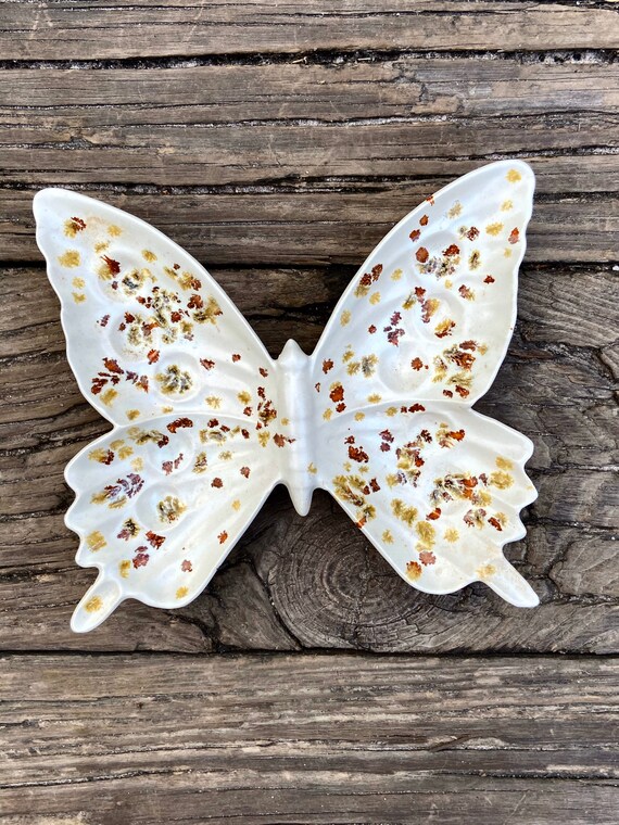 Ceramic Butterfly Ring Dish, Butterfly Trinket Dis