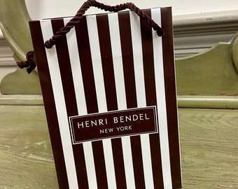 Henri Bendel Shopping Bag New York Empty Designer Logo Paper Shopping Bag Small Gift Tote Flag Ship Store Closed Advertising Supply Bag Etsy