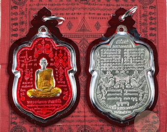 Amuleto tailandés Luang Pho Ruay / Talismán mágico y poderoso / Escudo espiritual, suerte, energía.