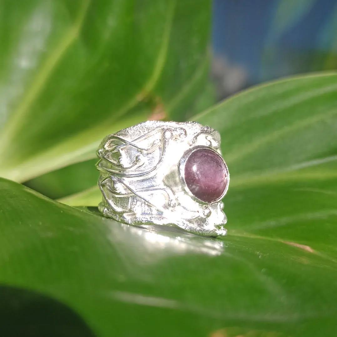 スター ルビー付きリング サイズ 18、950 シルバー製、ユニークな