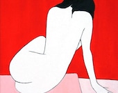 Pop Art Contemporary Acrylic Fashion Painting Sexy Woman Figure