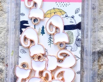 White Retro Cat Charms by John Bead Sweet and Petite
