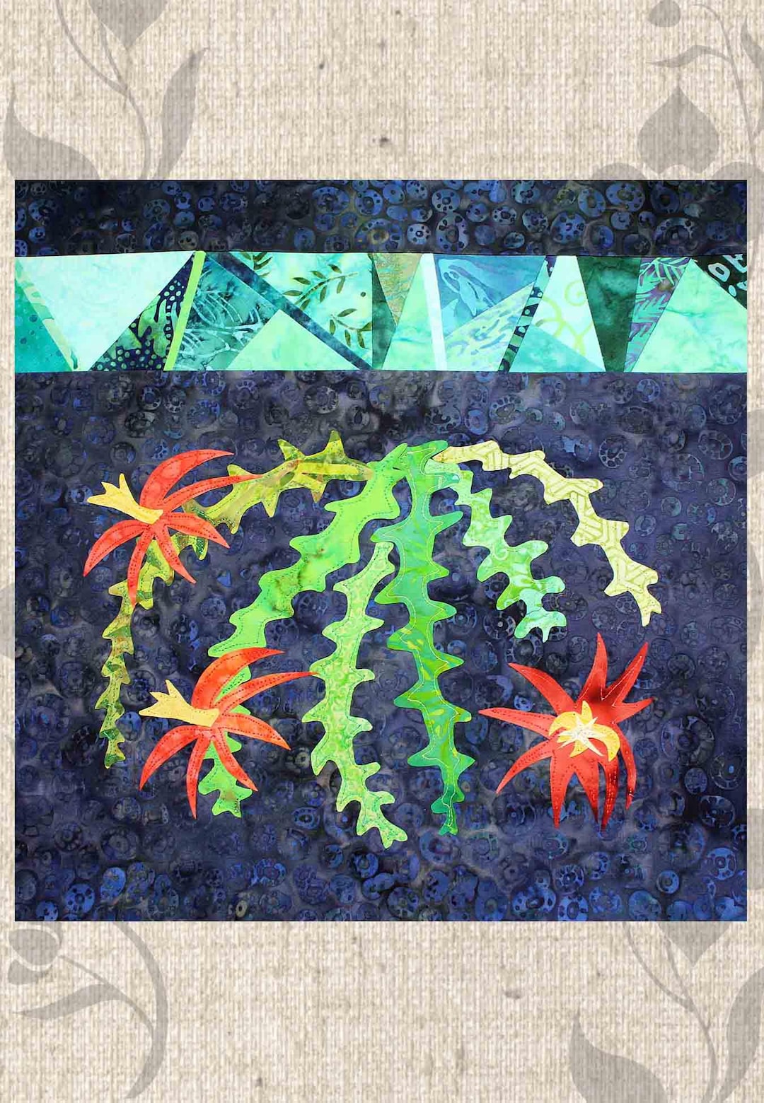 Decorating Wuilt With Ric Rak Ric Rac Cactus With Stained Glass Quilt (PDF Pattern) - Etsy