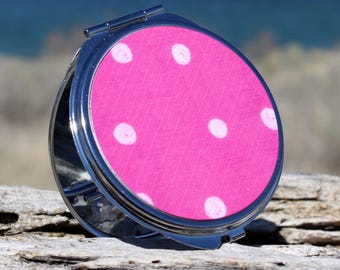 Snail Shell Dot Round Compact Mirror